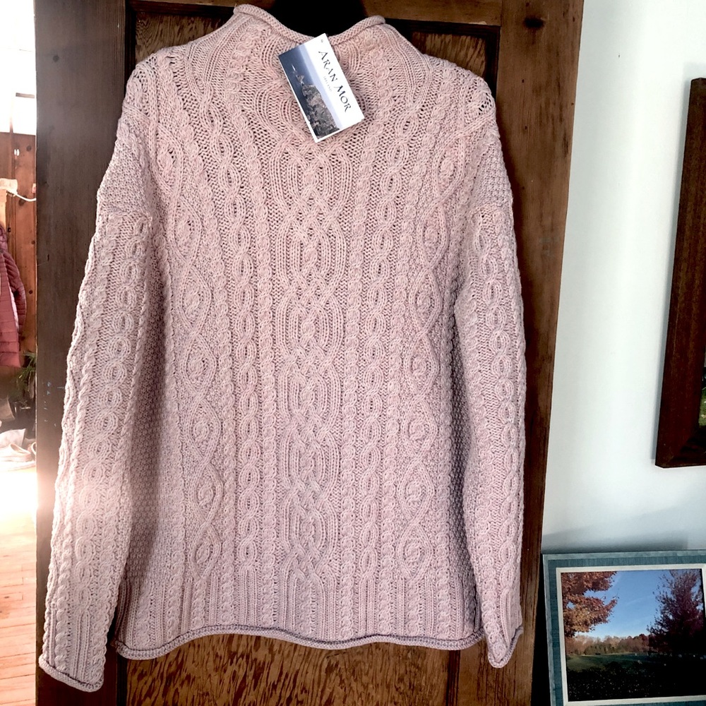 Aran Irish wool knit sweater